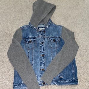 Abercrombie & Fitch Hooded Sweatshirt Jean Jacket